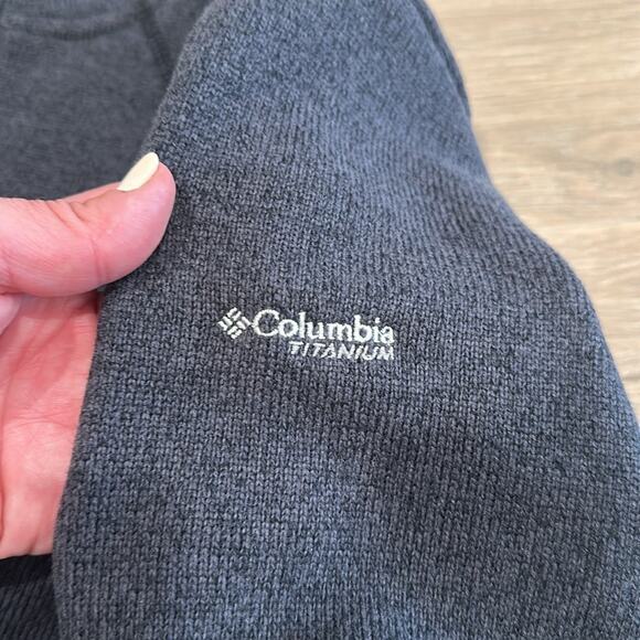 COLUMBIA Dark Heathered Gray Titanium Fleece Full Zip-Up Jacket‎ Size Medium - Picture 10 of 11